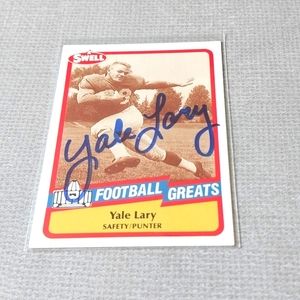 Vintage Swell Autographed Card of Yale Lary Detroit Lions